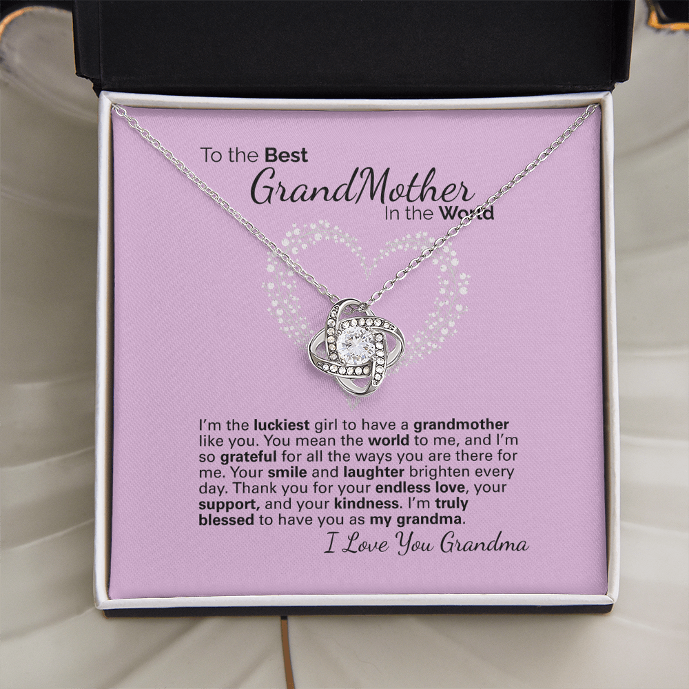 To My Grandma Necklace – Heartfelt Jewelry Gift with Loving Message Card - Birthday, Christmas, or Mother's Day Gift from Granddaughter