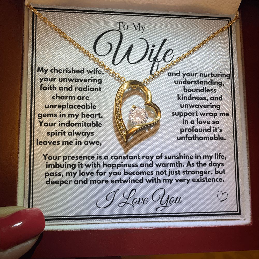 Birthday Gift To Wife, Heart Jewelry Necklace With A Message Card In A Box, Unique Gift Ideas For Bday/Anniversary, Jewelry Pendant Present From Husband - Zahlia