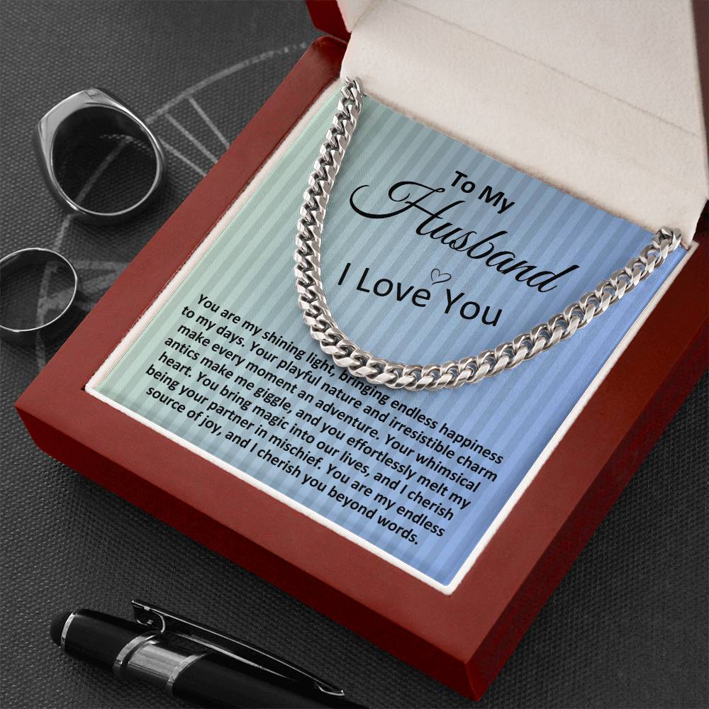 Birthday Gifts Ideas To My Husband/Soulmate, Cuban Chain Necklace With A Message Card In A Gift Box, Mens Jewelry Present From Wife, Unique Presents To Hubby - Zahlia