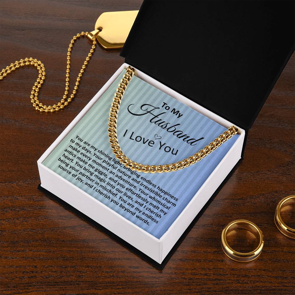 Birthday Gifts Ideas To My Husband/Soulmate, Cuban Chain Necklace With A Message Card In A Gift Box, Mens Jewelry Present From Wife, Unique Presents To Hubby - Zahlia