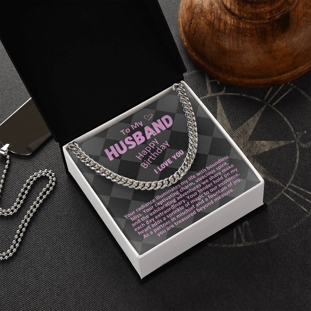 Birthday Gifts Ideas To My Husband/Soulmate, Cuban Chain Necklace With A Message Card In A Gift Box, Mens Jewelry Present To Hubby From Wife - Zahlia