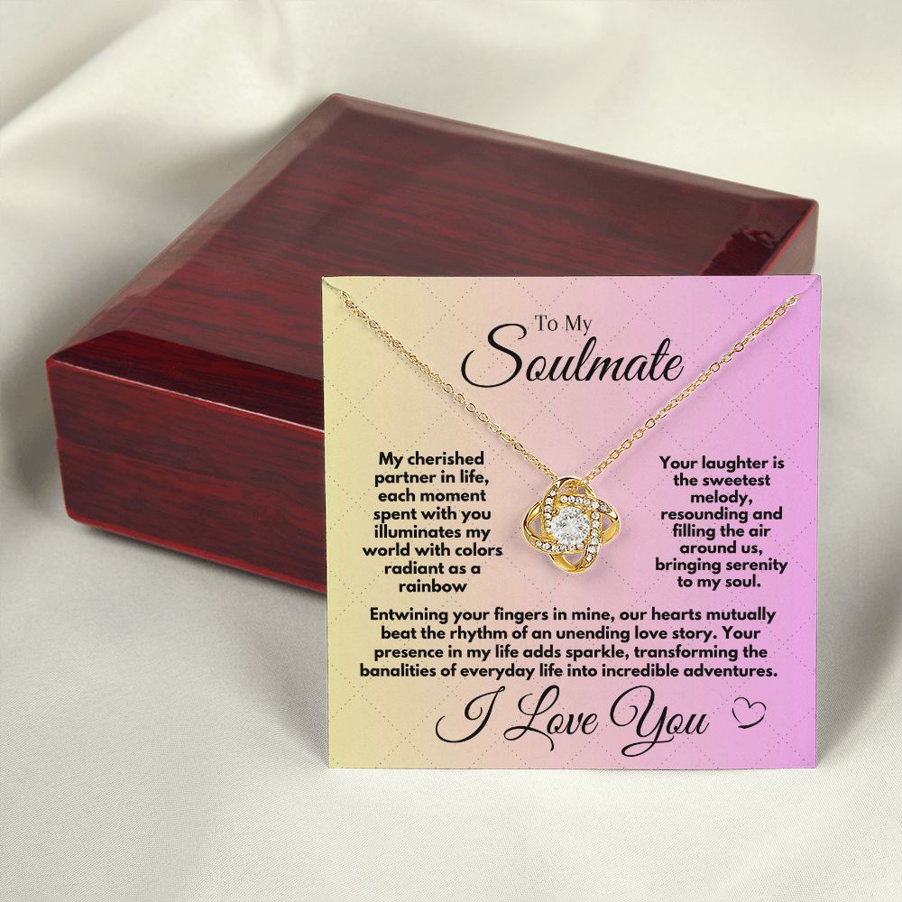 Gift To My Soulmate/Partner In Life For Birthday/Anniversary, Love Knot Jewelry Necklace With A Message Card In A Box, Unique Gifts Ideas From Husband/Partner - Zahlia