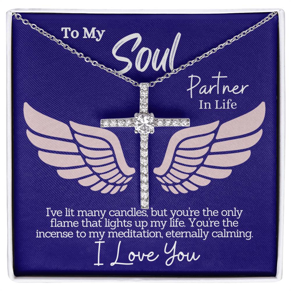"To My Soul Partner in Life: Sterling Silver Jewelry Gift Set with Cheeky Flame-Themed Message Card - For the Wife or Girlfriend Who Lights Up Your World"