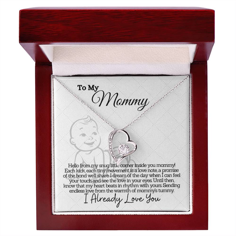 "Snug Corner Love Notes: Heartfelt Jewelry with Message Card - A Mom to Be Gift Celebrating the Promise of a Bond and Heartbeats in Rhythm