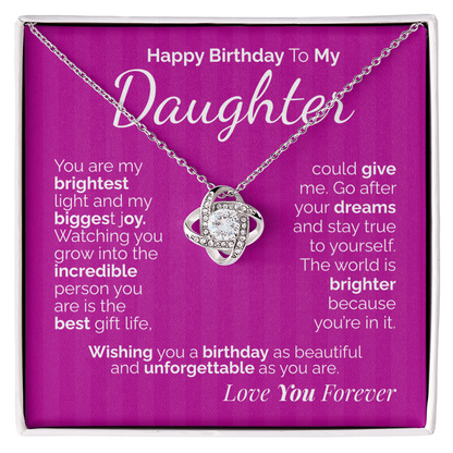 Happy Birthday to My Daughter Necklace – Sentimental Jewelry Gift with Heartfelt Message Card – Birthday Present from Mom or Dad