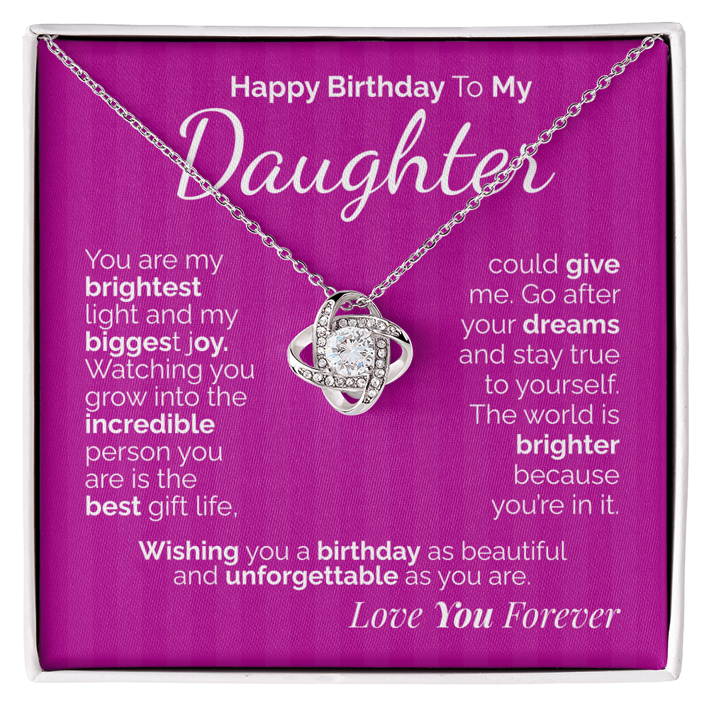 Happy Birthday to My Daughter Necklace – Sentimental Jewelry Gift with Heartfelt Message Card – Birthday Present from Mom or Dad