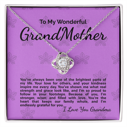 To My Grandma Necklace – Heartfelt Jewelry Gift with Inspirational Message Card – Birthday, Christmas, or Mother's Day Gift from Granddaughter