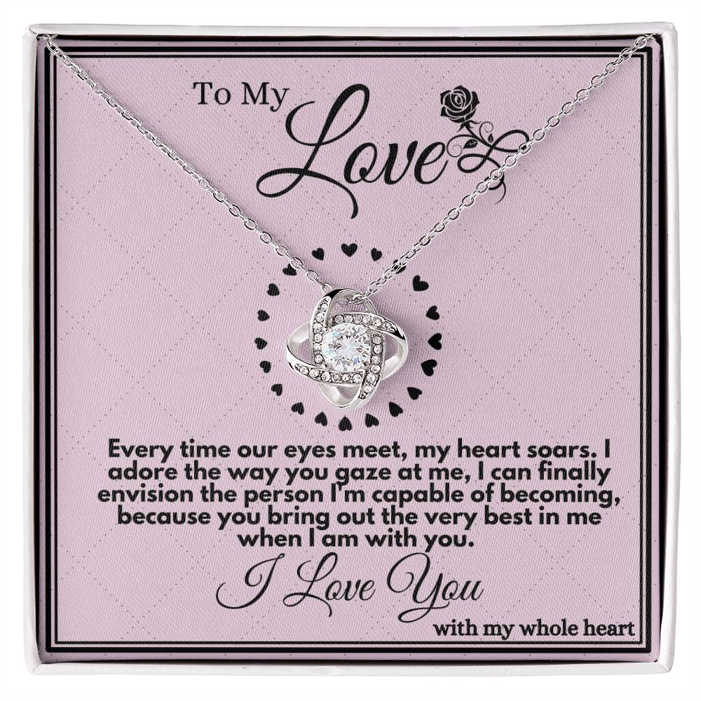Expressive Message Necklace for Wife/Soulmate - A Unique Gold/Silver Pendant Gift from Husband, Presented in an Elegant Gift Box.