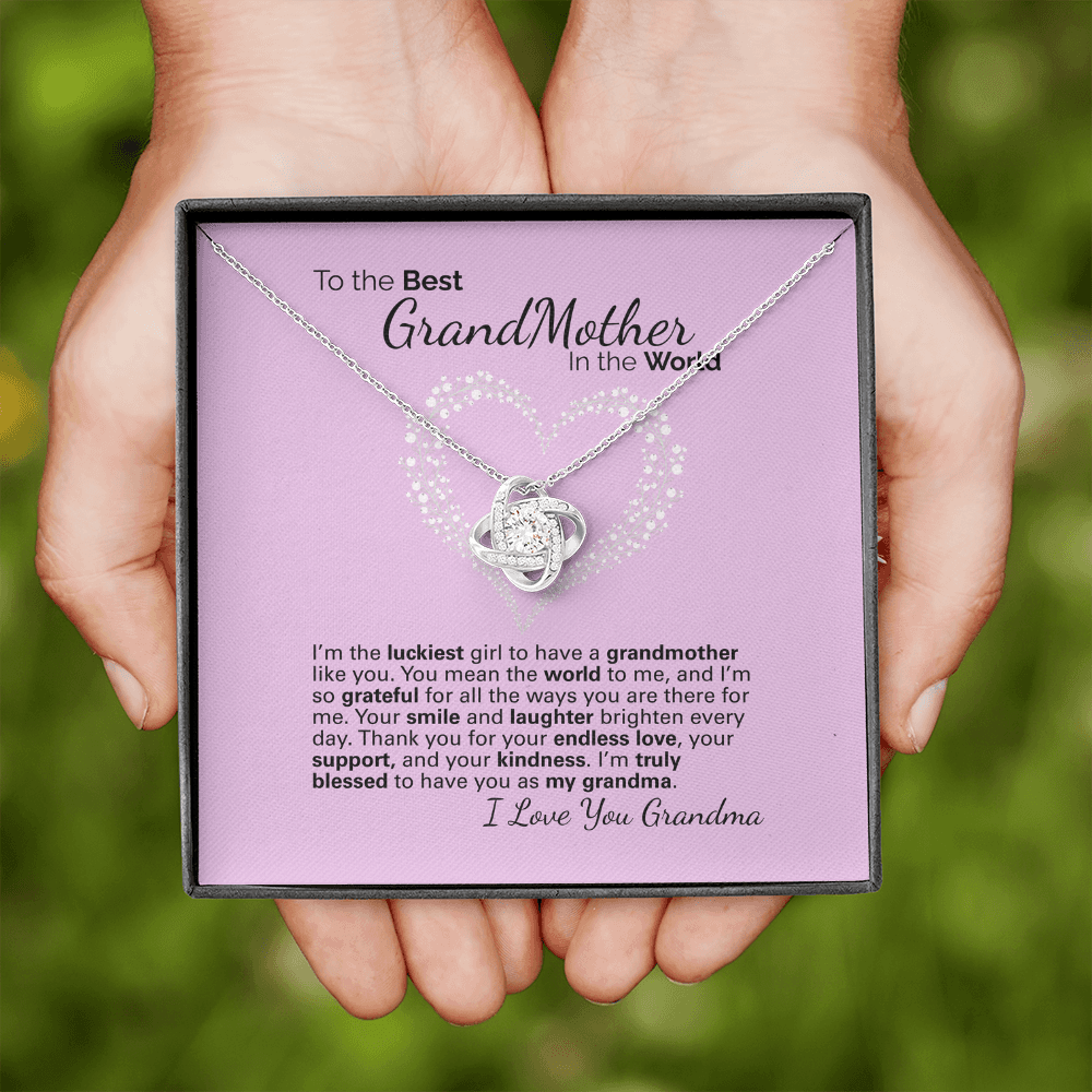 To My Grandma Necklace – Heartfelt Jewelry Gift with Loving Message Card - Birthday, Christmas, or Mother's Day Gift from Granddaughter