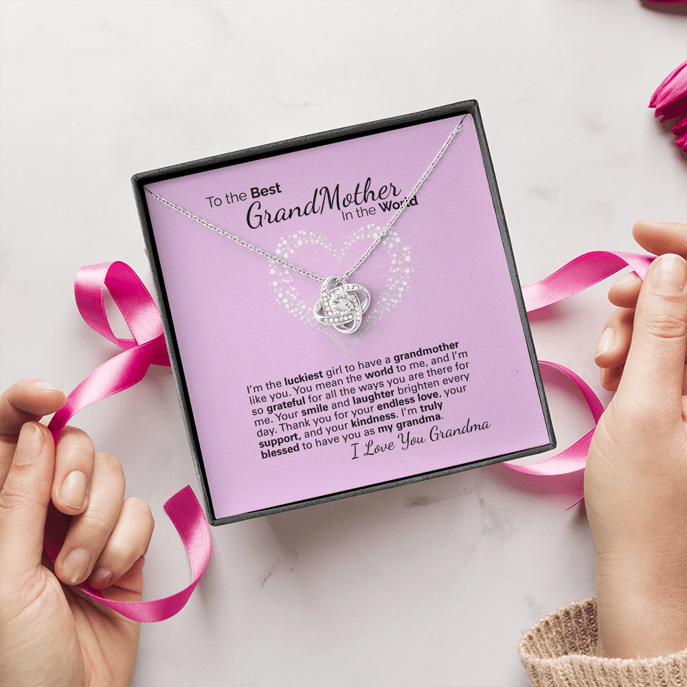 To My Grandma Necklace – Heartfelt Jewelry Gift with Loving Message Card - Birthday, Christmas, or Mother's Day Gift from Granddaughter