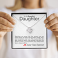 To My Beautiful Daughter Necklace – Sentimental Jewelry Gift with Heartfelt Message Card – Graduation, Birthday, or Special Occasion Gift from Mom or Dad
