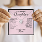 To My Daughter Necklace – Sentimental Jewelry Gift with Heartfelt Message Card – Birthday Present from Mom