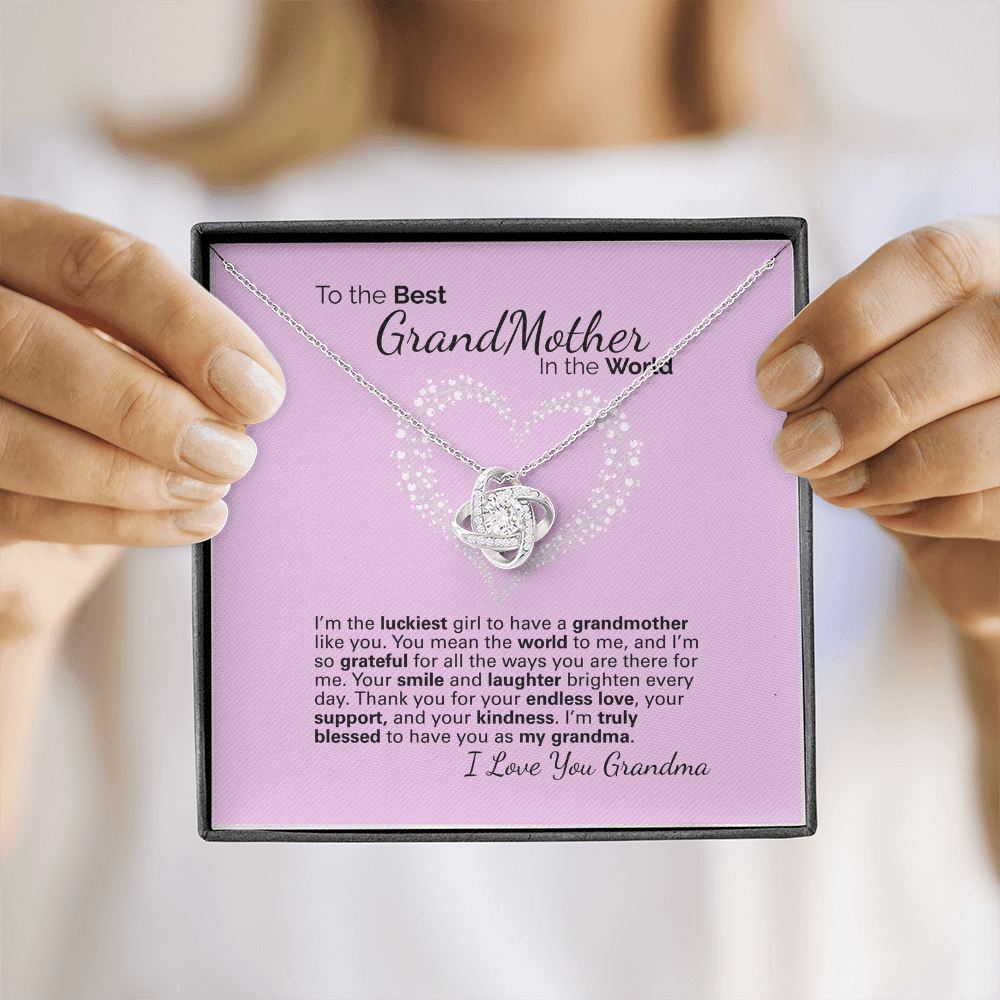 To My Grandma Necklace – Heartfelt Jewelry Gift with Loving Message Card - Birthday, Christmas, or Mother's Day Gift from Granddaughter