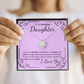 To My Amazing Daughter Necklace – Heartfelt Jewelry Gift with Loving Message Card – Birthday, Graduation, Christmas, or Special Occasion from Mom or Dad