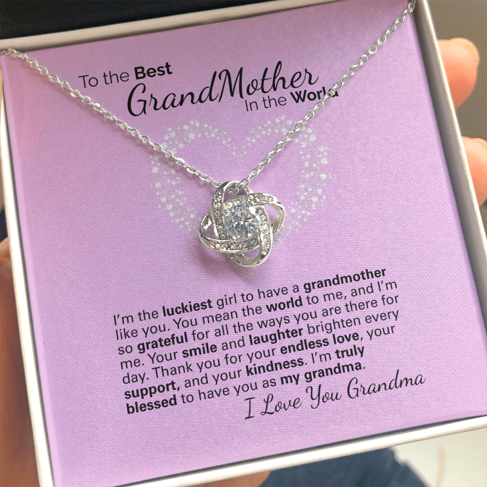 To My Grandma Necklace – Heartfelt Jewelry Gift with Loving Message Card - Birthday, Christmas, or Mother's Day Gift from Granddaughter