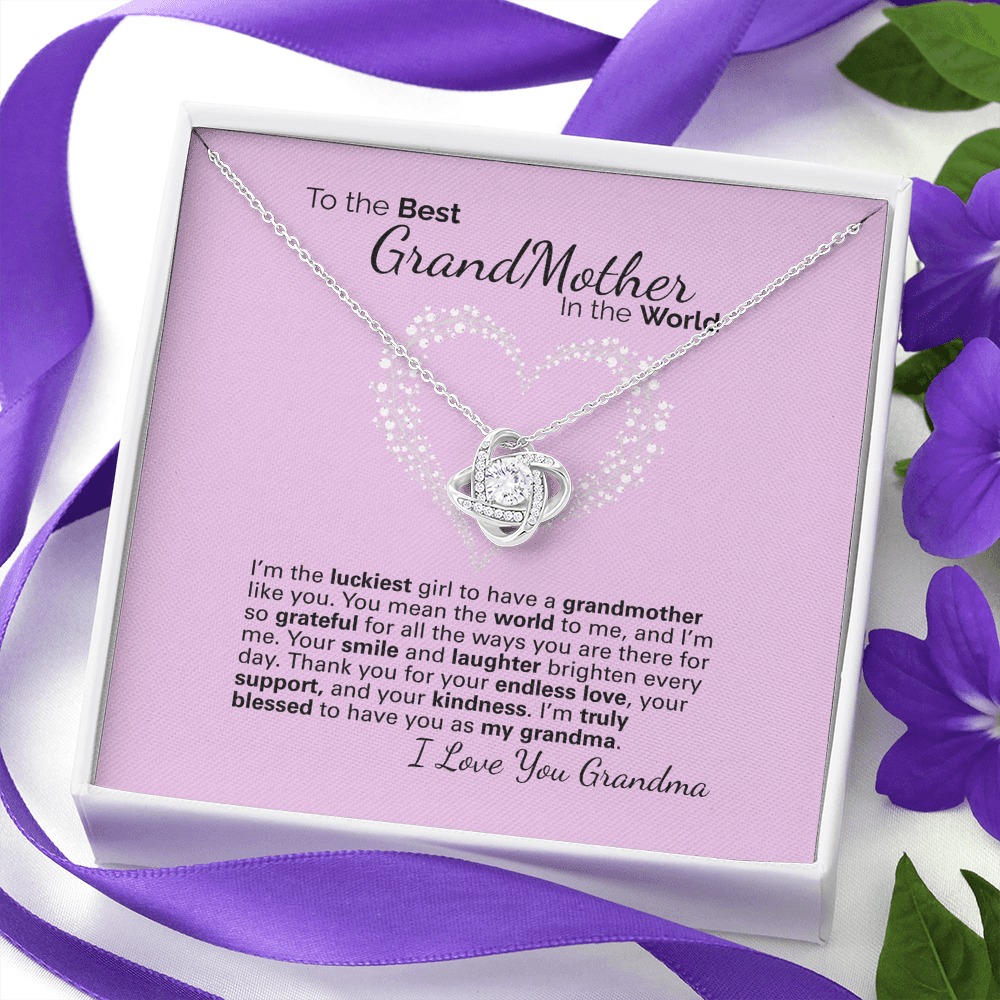 To My Grandma Necklace – Heartfelt Jewelry Gift with Loving Message Card - Birthday, Christmas, or Mother's Day Gift from Granddaughter