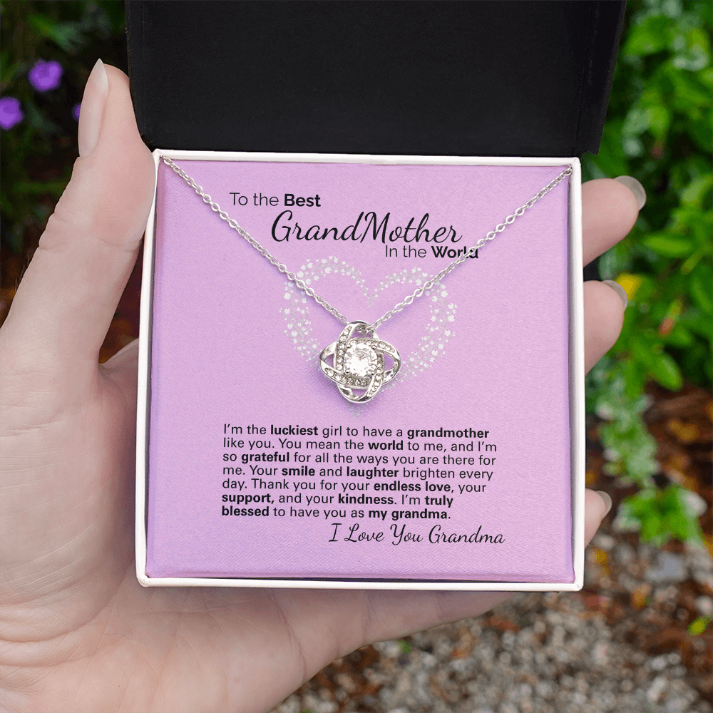 To My Grandma Necklace – Heartfelt Jewelry Gift with Loving Message Card - Birthday, Christmas, or Mother's Day Gift from Granddaughter