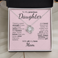 To My Daughter Necklace – Sentimental Jewelry Gift with Heartfelt Message Card – Birthday Present from Mom