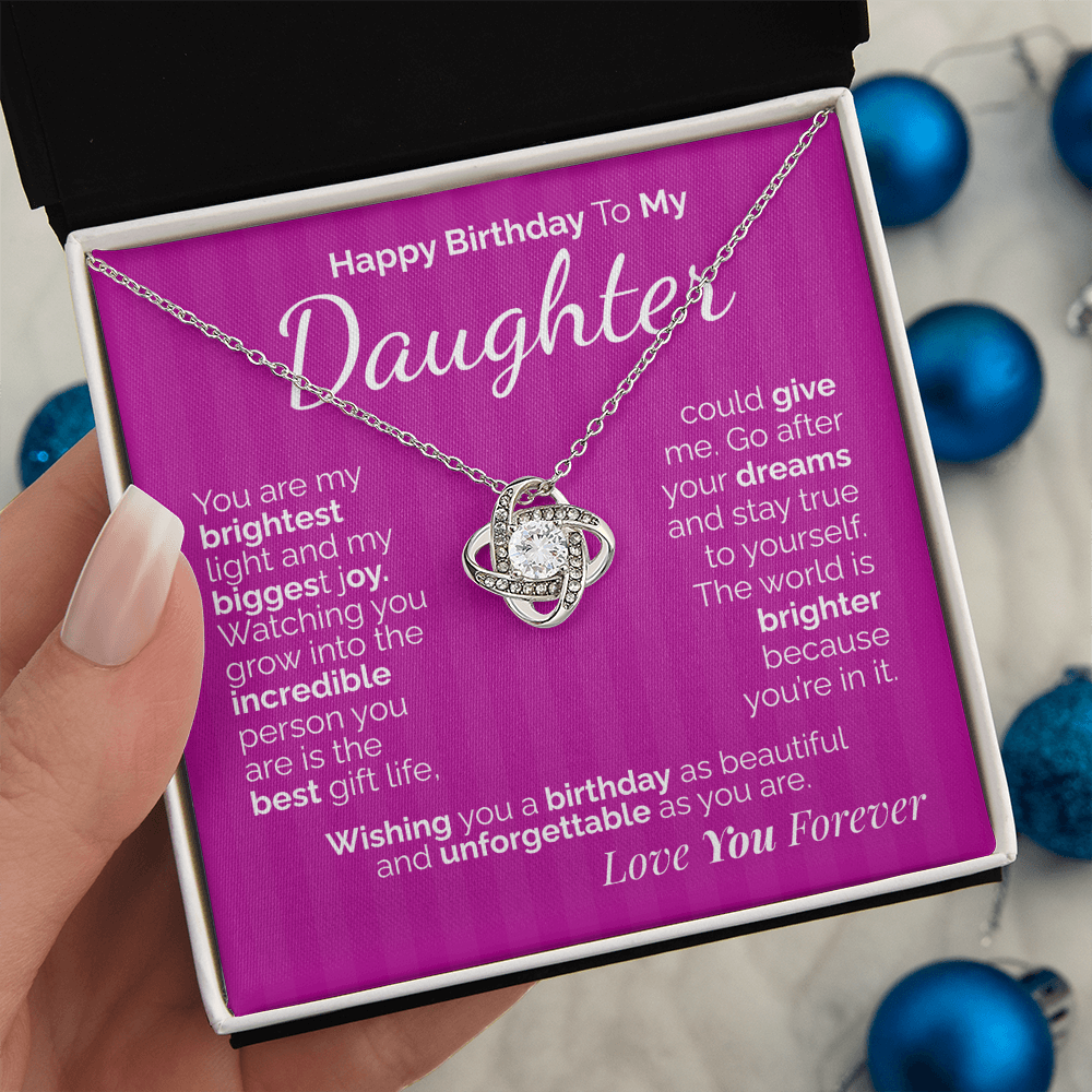 Happy Birthday to My Daughter Necklace – Sentimental Jewelry Gift with Heartfelt Message Card – Birthday Present from Mom or Dad