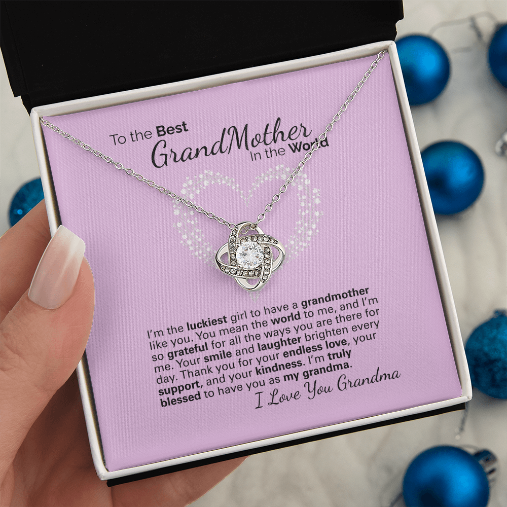 To My Grandma Necklace – Heartfelt Jewelry Gift with Loving Message Card - Birthday, Christmas, or Mother's Day Gift from Granddaughter
