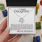 To My Beautiful Daughter Necklace – Sentimental Jewelry Gift with Heartfelt Message Card – Graduation, Birthday, or Special Occasion Gift from Mom or Dad