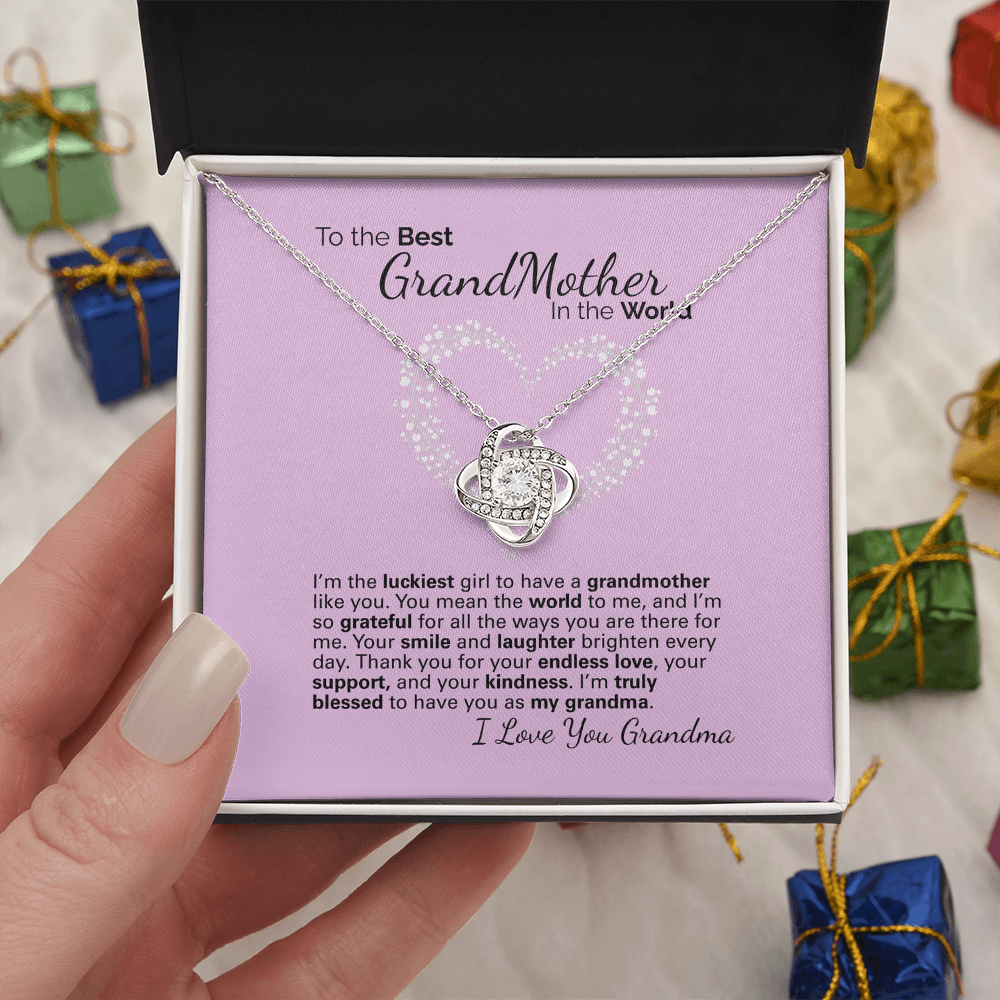 To My Grandma Necklace – Heartfelt Jewelry Gift with Loving Message Card - Birthday, Christmas, or Mother's Day Gift from Granddaughter