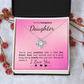 To My Gorgeous Daughter Necklace – Inspirational Jewelry Gift with Loving Message Card – Birthday, Graduation, Christmas, or Special Occasion from Mom or Dad
