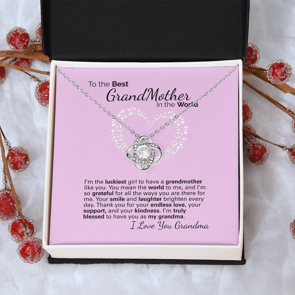 To My Grandma Necklace – Heartfelt Jewelry Gift with Loving Message Card - Birthday, Christmas, or Mother's Day Gift from Granddaughter