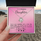 To My Gorgeous Daughter Necklace – Inspirational Jewelry Gift with Loving Message Card – Birthday, Graduation, Christmas, or Special Occasion from Mom or Dad