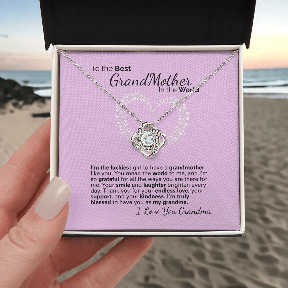 To My Grandma Necklace – Heartfelt Jewelry Gift with Loving Message Card - Birthday, Christmas, or Mother's Day Gift from Granddaughter