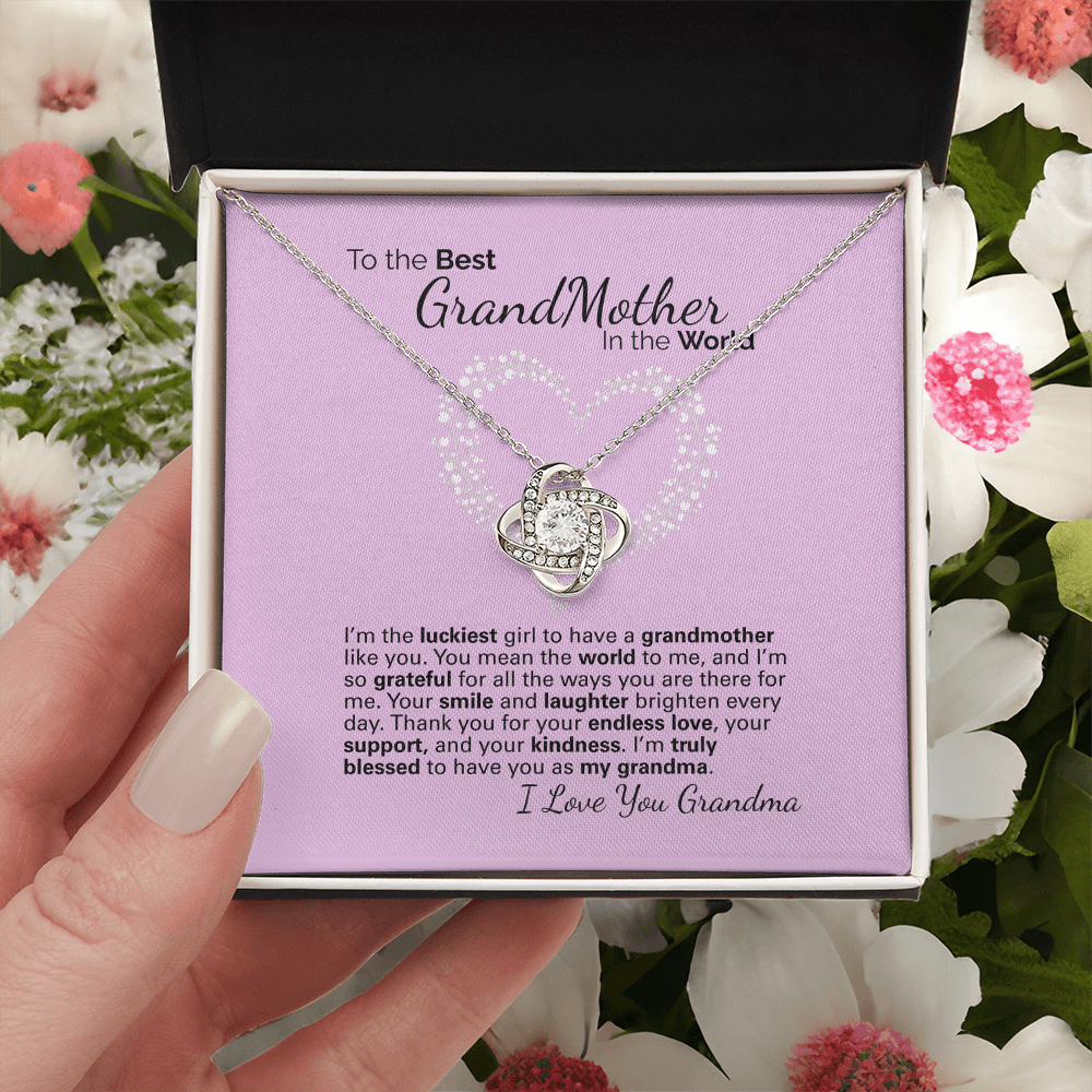 To My Grandma Necklace – Heartfelt Jewelry Gift with Loving Message Card - Birthday, Christmas, or Mother's Day Gift from Granddaughter