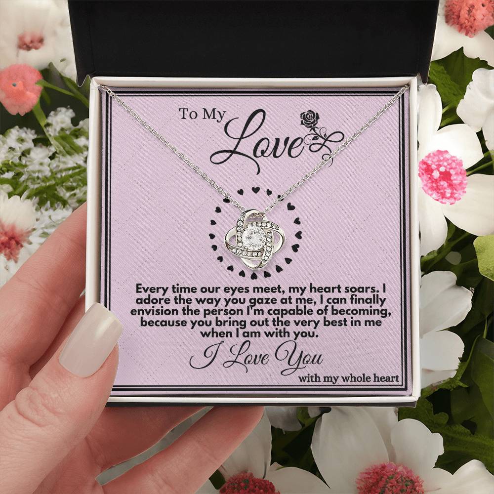 Expressive Message Necklace for Wife/Soulmate - A Unique Gold/Silver Pendant Gift from Husband, Presented in an Elegant Gift Box.