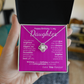 Happy Birthday to My Daughter Necklace – Sentimental Jewelry Gift with Heartfelt Message Card – Birthday Present from Mom or Dad