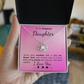To My Gorgeous Daughter Necklace – Inspirational Jewelry Gift with Loving Message Card – Birthday, Graduation, Christmas, or Special Occasion from Mom or Dad