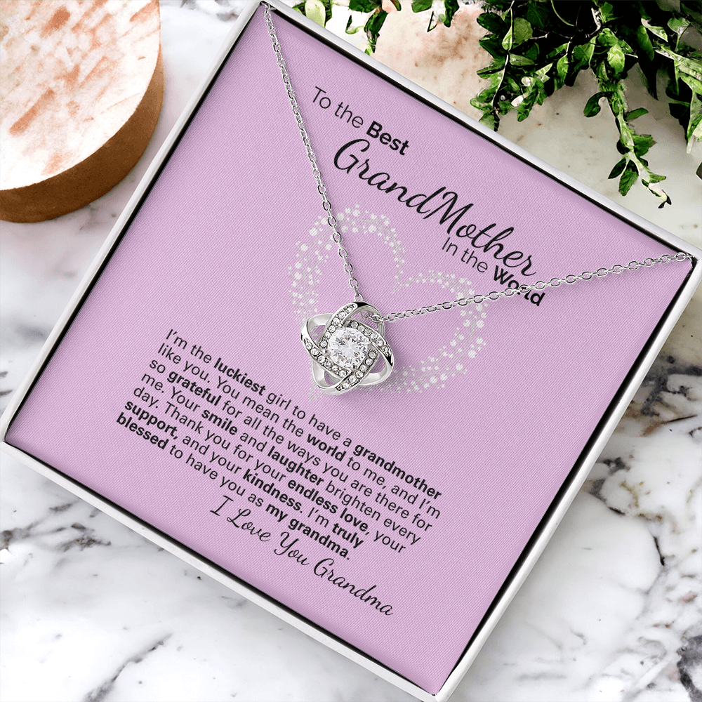 To My Grandma Necklace – Heartfelt Jewelry Gift with Loving Message Card - Birthday, Christmas, or Mother's Day Gift from Granddaughter