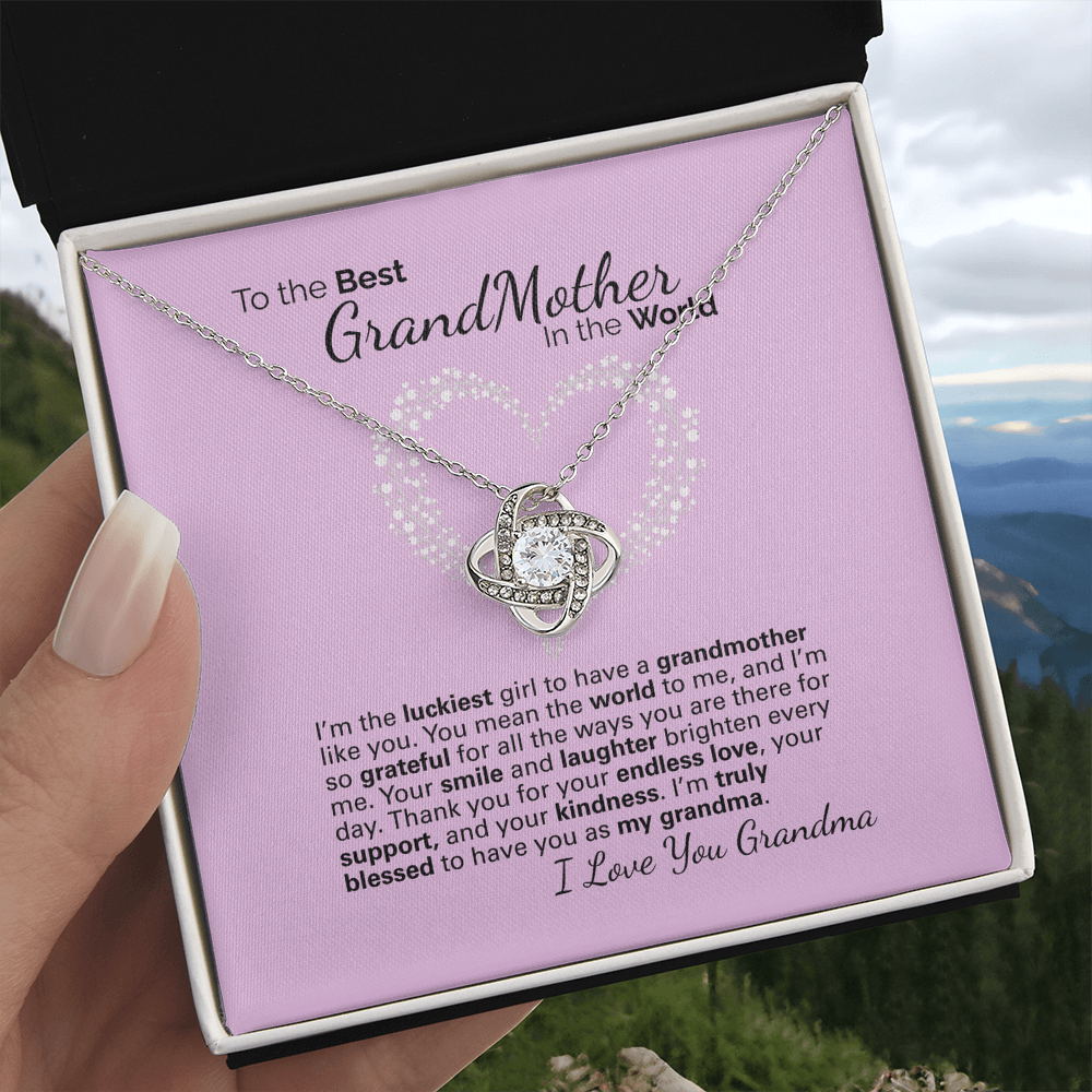 To My Grandma Necklace – Heartfelt Jewelry Gift with Loving Message Card - Birthday, Christmas, or Mother's Day Gift from Granddaughter