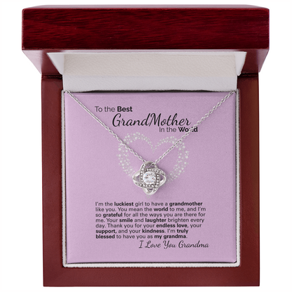 To My Grandma Necklace – Heartfelt Jewelry Gift with Loving Message Card - Birthday, Christmas, or Mother's Day Gift from Granddaughter