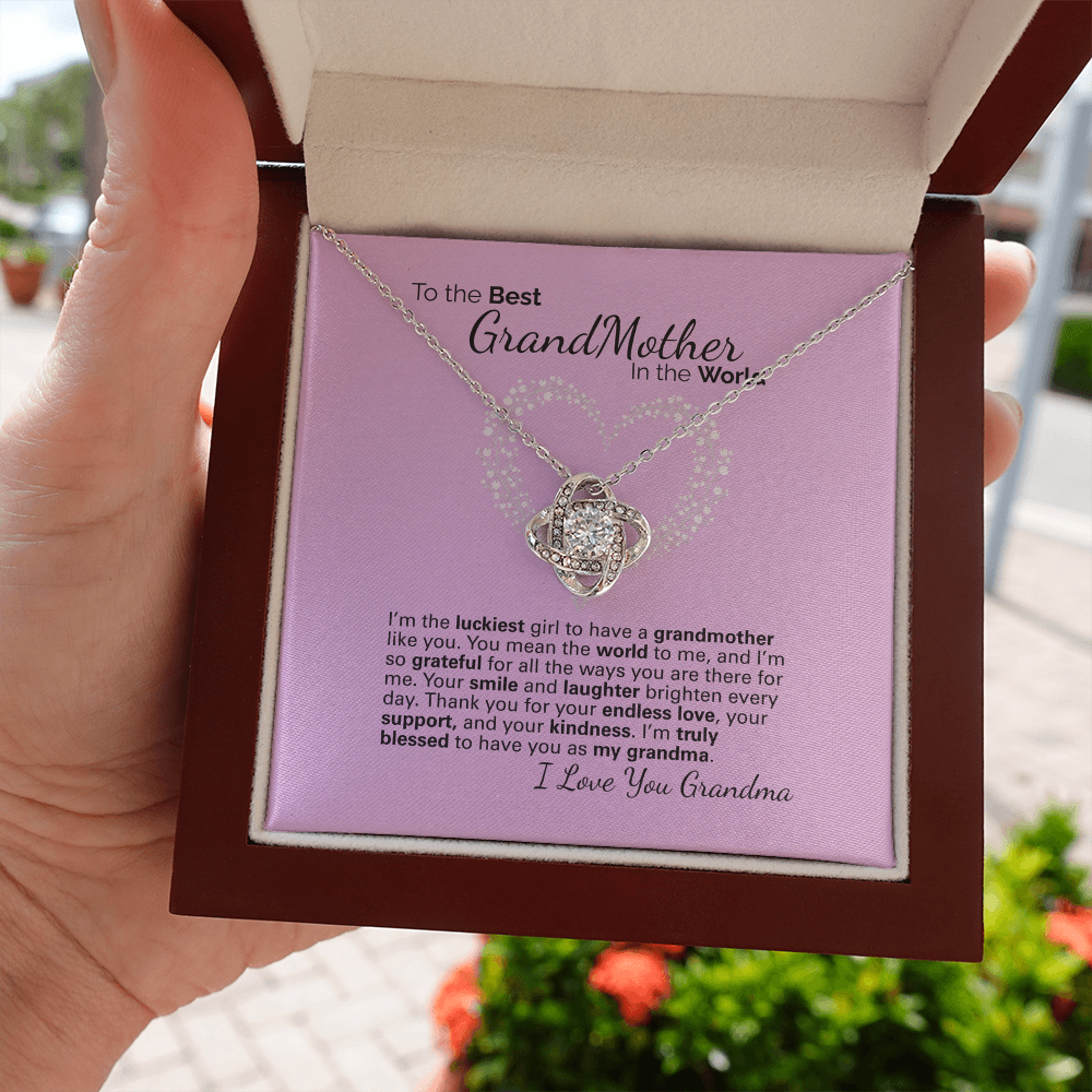 To My Grandma Necklace – Heartfelt Jewelry Gift with Loving Message Card - Birthday, Christmas, or Mother's Day Gift from Granddaughter