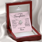 To My Daughter Necklace – Sentimental Jewelry Gift with Heartfelt Message Card – Birthday Present from Mom