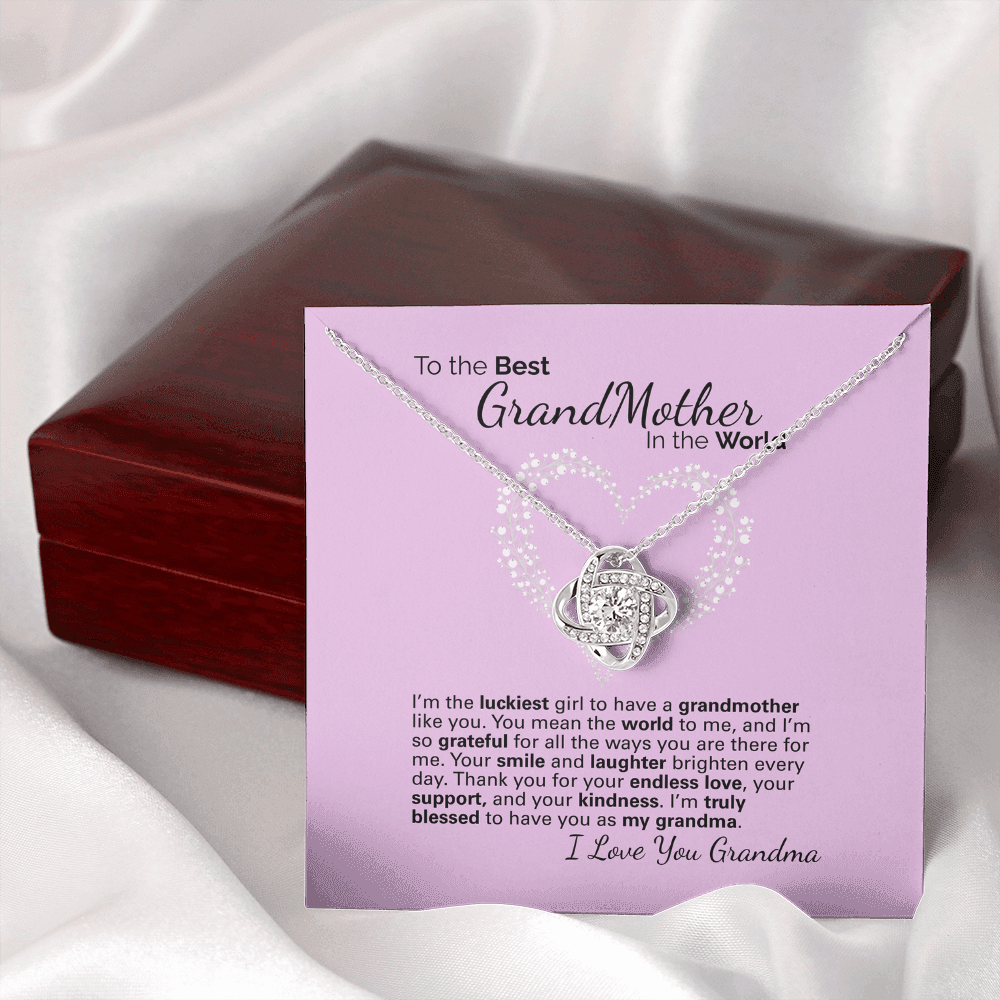 To My Grandma Necklace – Heartfelt Jewelry Gift with Loving Message Card - Birthday, Christmas, or Mother's Day Gift from Granddaughter