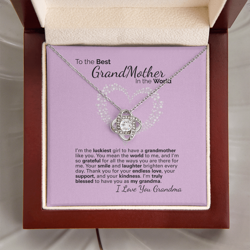 To My Grandma Necklace – Heartfelt Jewelry Gift with Loving Message Card - Birthday, Christmas, or Mother's Day Gift from Granddaughter
