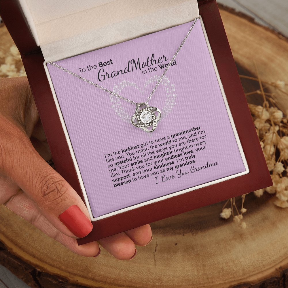 To My Grandma Necklace – Heartfelt Jewelry Gift with Loving Message Card - Birthday, Christmas, or Mother's Day Gift from Granddaughter