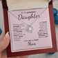 To My Daughter Necklace – Sentimental Jewelry Gift with Heartfelt Message Card – Birthday Present from Mom