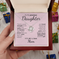 To My Daughter Necklace – Sentimental Jewelry Gift with Heartfelt Message Card – Birthday Present from Mom