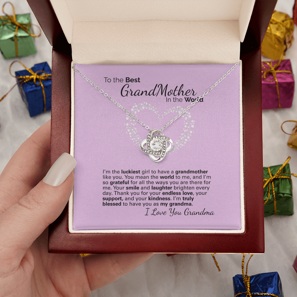 To My Grandma Necklace – Heartfelt Jewelry Gift with Loving Message Card - Birthday, Christmas, or Mother's Day Gift from Granddaughter
