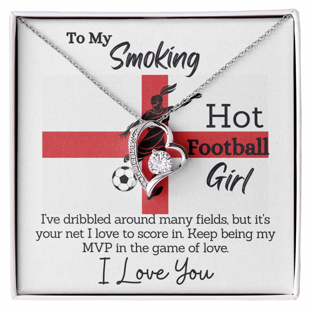 Netting My MVP: Romantic Football-Themed Jewelry with Cheeky Message Card - Perfect Gift for Your Smoking Hot Soccer Girl from Husband or Boyfriend