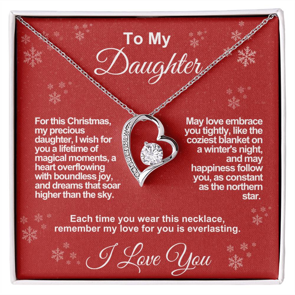 Daughter's Everlasting Love Necklace - A Christmas Wish of Joy and Dreams