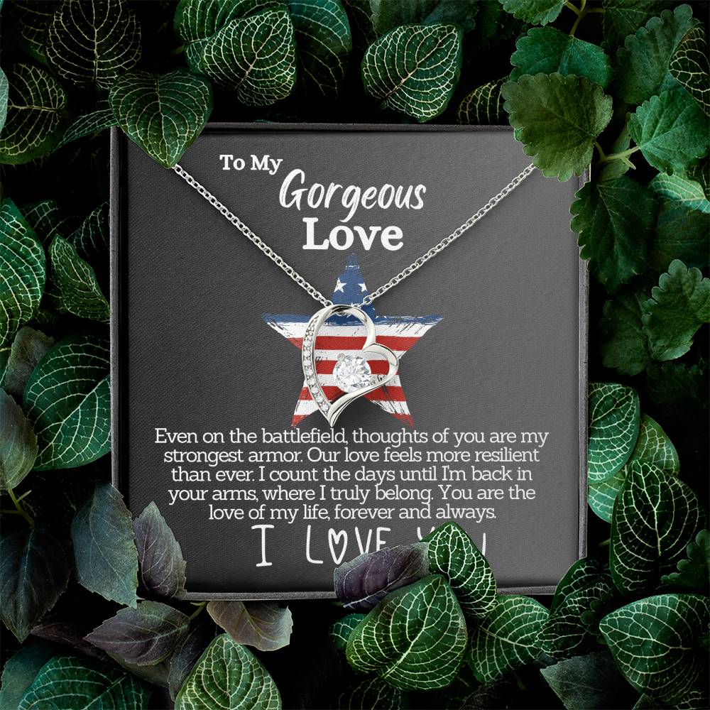 Hero's Heart: Elegant Necklace & Card Gift for Military Wives - Show Appreciation on Anniversaries, Deployments, and Long-Distance Moments - Service Member Love