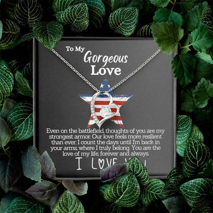 Hero's Heart: Elegant Necklace & Card Gift for Military Wives - Show Appreciation on Anniversaries, Deployments, and Long-Distance Moments - Service Member Love