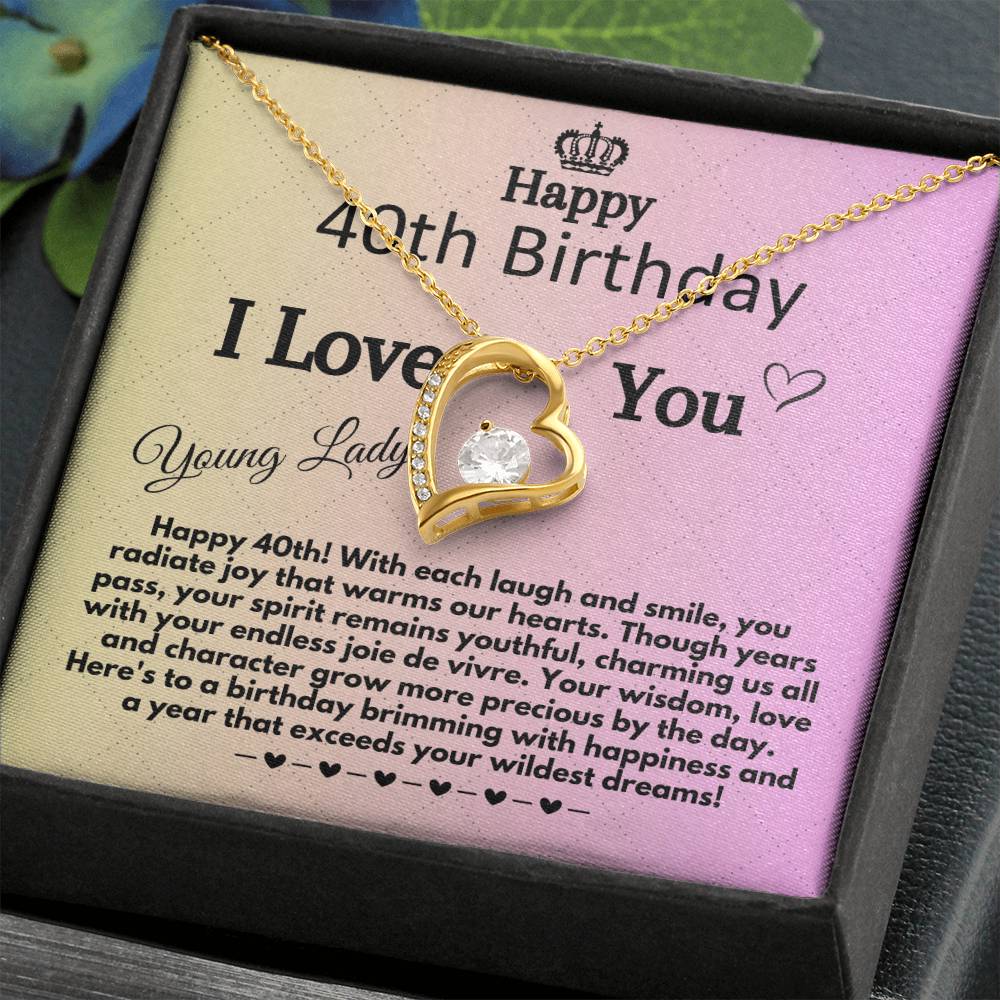 40th Birthday Jewelry Necklace Gift For Women, Present Idea For Women Turning Forty Years Old, 40 And Fabulous Present with Unique Message Card In A Gift Box - Zahlia
